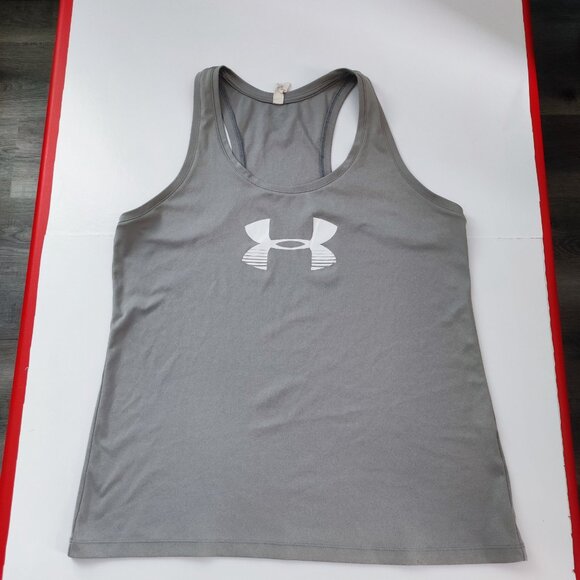 Under Armour Tops - Under Armour HeatGear racer back Tank Top grey women's size L